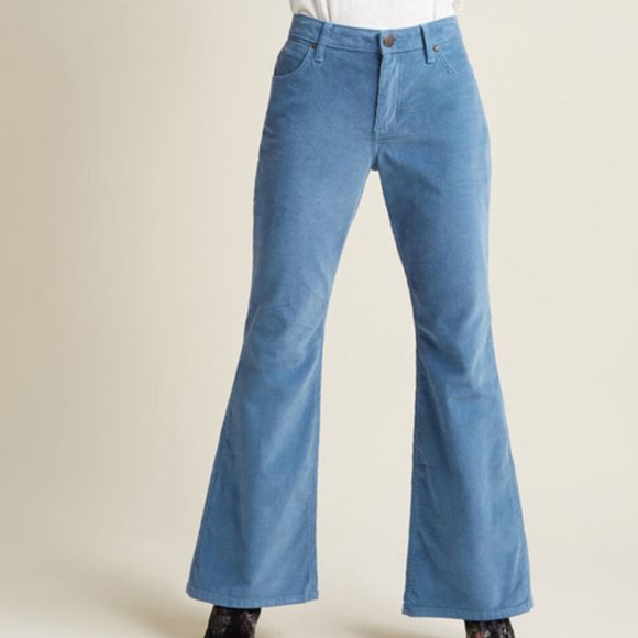 Wrangler Denim - WRANGLER X Modcloth 4 X33 Blue Corduroy Flare Jeans Bell Bottoms Cords NWT
